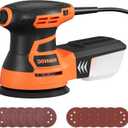 DOVAMAN ROS01A Orbital Sander, 3A Random Orbit Sander, 6 Variable Speeds, Up to 13000 rpm, 12pcs Sandpapers, 5in Sanding Pad, Dust Collection, Electric Tool Perfect for Woodworking