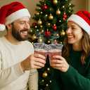 Honeydak 50 Pcs Christmas Cups 12 oz Christmas Candy Cane Plastic Cups Clear Winter Disposable Glasses Xmas Theme Drinking Glasses for Home Xmas Winter Holiday Party Favors Kitchen Supplies Decoration