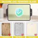 Tempered Glass Cutting Boards for Kitchen Counter, Dishwasher-Safe & Shatterproof with Non-Slip Edge, Housewarming Gifts, 15 * 10 Inch Small Size Clear Cutting Board