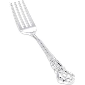 30PCS Silver Plastic Forks - 8.1inch Silver Forks Disposable - Vintage Heavy Duty Dessert Forks - Premium Fancy Plastic Silverware for Parties, Weddings, Dinners and Events