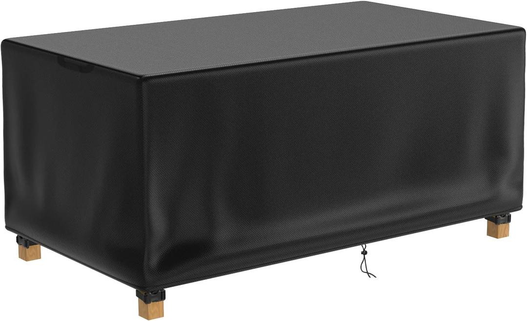 Patio Table Cover 100% Waterproof, 72x47x28 inch Outdoor Table Cover Rectangular, Patio Furniture Cover for Dinning Furniture, Picnic Coffee Tables Chairs and Sofas, Black