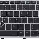 Replacement Keyboard Compatible with HP EliteBook 755 G5 850 G5 855 G5 750 G6 850 G6.Zbook 15u G5 Zbook 15u G6 (Not for Zbook 15 G5) with Pointer Silver Frame (No Backlight)