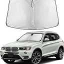Autovir Windshield Sun Shade Fit for 2011-2015 2016 2017 BMW X3 | Sunshade, Front Car Window Shades Sun Visor, Blocks UV Rays & Heat, Car Accessories