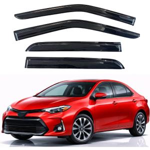 KPY Rain Guards Fit for 2014-2019 Toyota Corolla, Out-Channel Window Visors Vent Wind Deflectors 4PC, Car Accessories for 14-19 Corolla Sedan (Excludes Hatchback)