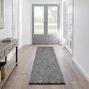 LEEVAN Washable Runner - 2'x5', Black Hallway Runner, Hand-Woven Reversible Entryway Rug, Cotton Modern Bedroom & Bathroom Rug, Soft Laundry & Kitchen Sink Foyer, Blacl/Cream