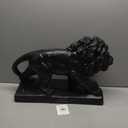 Glitzhome Guardian Walking Lion Garden Statue MGO Outdoor Decoration, 24.5" L, Black
