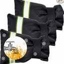 Outdoor Faucet Cover, Faucet Cover Socks for Winter Freeze Protection with Reflective Strips, Waterproof Insulated Spigot Tap Cover, Reusable Sprinkle Valve Insulation Wrap and Hose Bib Cover, 2 Pack