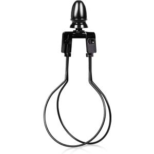 Lamp Shade Harp Holder Adapter kit - Clip on Lampshade Light Bulb With Shade Attaching Finials Support Fitter Parts Converter(1 Pack, Black)