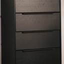 tinge Lira Premium Fabric Dresser - Solid Wooden Frame, 4 Spacious Sag-Proof Drawers with Sleek Metal Handles - Sleek & Durable Storage Solution for Your Home (Black) (11.8"D x 23.4"W x 36.5"H (4 Drawers))