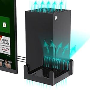 PlusAcc Wall Mount for Xbox Series X - Hanging Wall Stand Shelf Holder for Xbox X Gaming Console, Vertical Bracket Accessories with Cooling Ventilation Design, Open Port Access (Black)