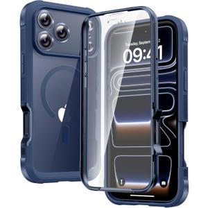 Diaclara Magnetic Designed for iPhone 17 Pro Case Full Body Bumper,[Compatible with MagSafe] Military Drop Proof Cover with Built-in Touch Sensitive Anti-Scratch Screen Protector,Deep Blue