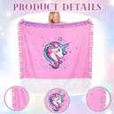 Peryiter Unicorn No Sew Fleece Blanket Craft Kit Tuck N' Tying Soft Plush DIY Felt Fleece Blanket Holiday Craft and Art Gift for Fun Home Activities, 54 Inches x 54 Inches