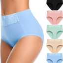 Cotton Underwear High Waisted Womens Full Coverage Ladies Comfy Panties (Regular & Plus Size) (M)