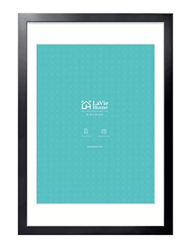 LaVie Home 20x30 Picture Frame Black Poster Frame,Display Pictures 18x24 with Mat or 20x30 Without Mat, Stable and Sturdy Frame and Polished Plexiglass, Horizontal and Vertical Format of The Walls