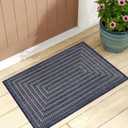 Adiva Rugs Outdoor Indoor Area Rug, Weather Resistant, Easy to Clean, Stain Resistant Floor Mat for Dining Room, Backyard, Deck, Patio (Navy Weiss, 2' x 3')