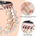 VISOOM Beaded Bracelet Compatible for Apple Watch Band 40mm/38mm/41mm/42mm Series 11 10 7 SE Series 6/5/4 Women Fashion Cute Handmade Elastic Stretchy Watch Strap for iWatch Bands Series 3/2/1