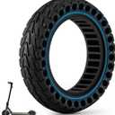 HAONAIMO 10" x 2.5 Solid E Scooter Tires - Replacement Rubber Wheels 60/70-6.5 for Ninebot Max G30/G30D/G30E/G30LP - 10 Inch Honeycomb Tire - Durable & Studless Tire- Blue