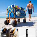 Old Bahama Bay Foldable Beach Wagon with Balloon Wheels, Heavy Duty Collapsible Wagon Cart for Soft Sand, Large Capacity Wagon with Umbrella Holder & Side Storage, 330 lbs Load Capacity