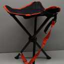 Foldable Tripod Stool - Ultra Portable Seat for Tall People, 20 High - Hunting Chair & Hidden Zippered Pocket - 2 lb Camping Stool, 3 Legged Strong Steel Stool Holds up to 200 lb (Black/Red)