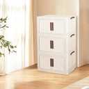 Stackable Storage Bins, Collapsible Stackable Storage Bins, Stackable Storage Drawers for Clothes, Closet Organizers and Storage (3 tiers)