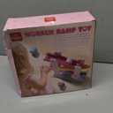 Lehoo Castle Wooden Car Ramp Toys for 1 Year Old Girl Birthday Gifts, Unicorn Montessori Toys for One Year Old, Wooden Race Track with 4 Rollers Toddler Toys for 2 Year Old Girl