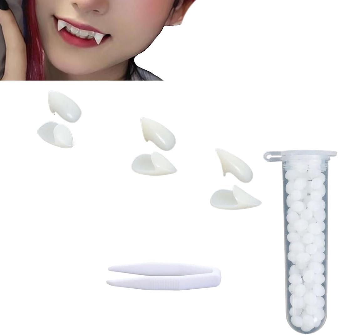 3 Sizes Vampire Fangs Teeth with Adhesive2 Teeth Glue Vampire Accessories for Cosplay Party Props Halloween Christmas Party