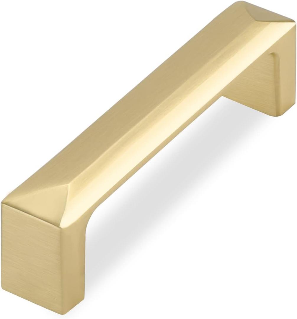 Haidms 25 Pack Kitchen Cabinet Pulls - Gold Drawer Handles, 3 inch Hole Centers (3 " Hole Center, Brushed Gold_Square)