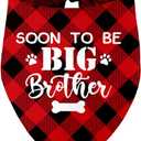 Soon to Be Big Brother Dog Bandana, Pet Baby Announcement Plaid Scarf Gender Reveal Accessories, Beautiful Printed Dog Bandanas Gift for Dog Birthday or Christmas, Pet Scarf Accessories Gift (T5)