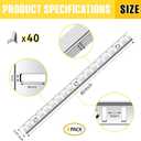 Adjustable Shelf Bracket 40 Inch 8 Pack Silver Shelf Pilaster Strips Shelf Rail Shelf Track Adjustable Wall Shelves and Supports for Cabinet Closet Organization