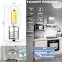 4 x LED Appliance Light Bulbs - LED Refrigerator Light Bulbs 40W Equivalent, Daylight 5000K Fridge Waterproof Bulbs 4W E17 Base, ETL Listed, 2Packs