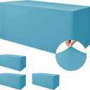 Nasitos Fitted Table Covers Stretch Spandex - 72 x 30 Inch - 4 Pack Turquoise Rectangle Table Clothes for 6 Foot Folding Tables, Wrinkle Resistant Tablecloths for Parties, Trade Show, Craft Show