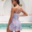 Blooming Jelly Womens Tummy Control Swimdress 2 Piece Swimming Swimsuits | Swim Dress, Tummy Control Swim Suit, Removable Swim Skirt, Adjust Straps and Removable Pads, for Swimming and Beach Vacations (XXL)
