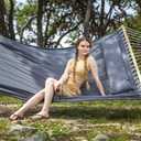 SUNCREAT Portable Tree Hammock with Hardwood Spreader Bar, Extra Large Soft Pillow, Heavy Duty 2 Person Hammock for Indoor, Outdoor, Gray