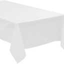 3 Pack Plastic Tablecloth Rectangle 54" X 108" Premium Disposable Table Cover for Party Birthday Wedding (White)