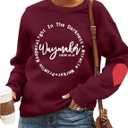KNEYATTA Women Christian Sweatshirt Faith over Fear Shirt Christian Religious Crewneck Long Sleeve T-Shirt (L)