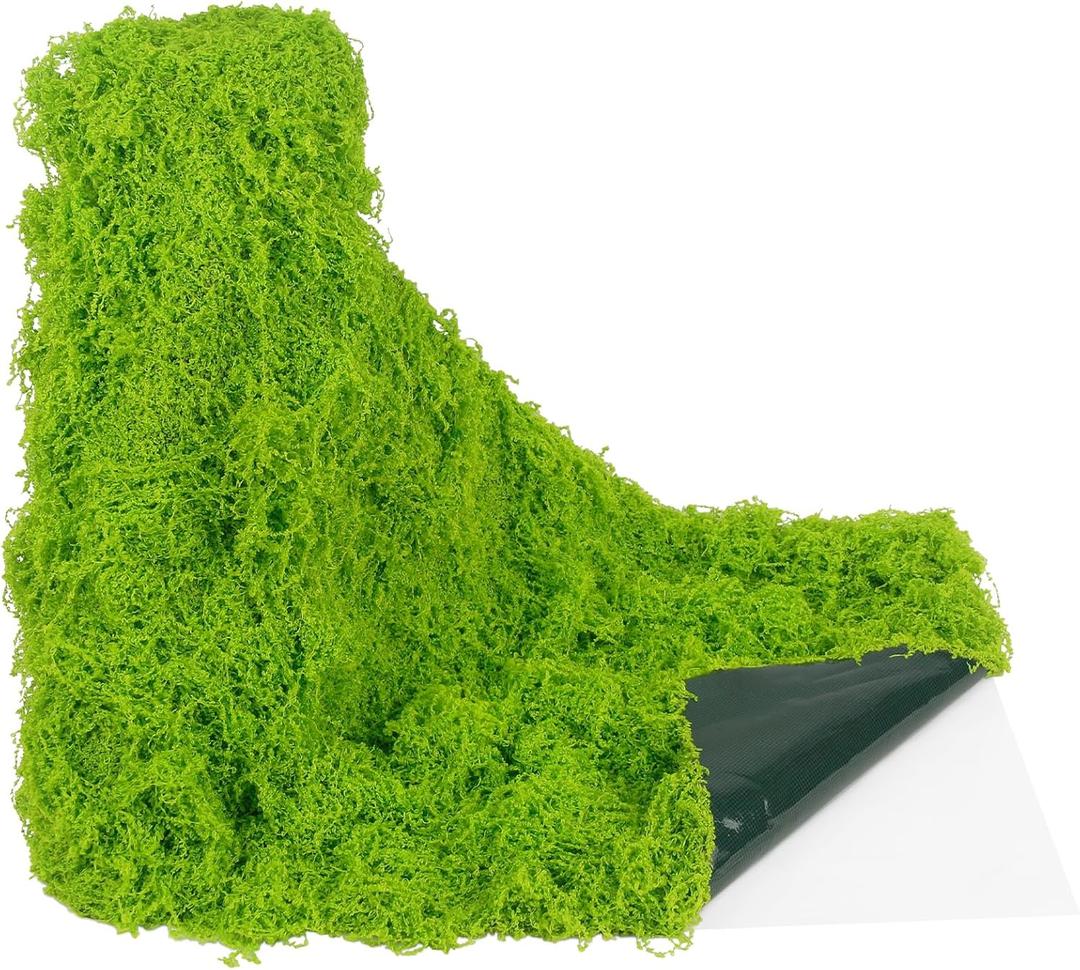 ACRYCS Fake Green Moss Roll Table Runner Faux Grass Adhesive Fairy Garden 12" x 71" Artificial Moss for Indoor Plants Wall Crafts DIY Centerpieces Fairy Woodland Floral 30x180cm Emerald Green