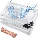 Clear Tarps with Grommets 3x3ft, PVC Vinyl Clear Tarp Heavy Duty Waterproof 20Mil Winter Pation Porch Enclosure Panel, Transparent Rainproof Canopy Fabric for Camping, Chicken Coops Cover