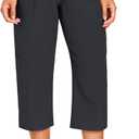 Women's Cargo Capris Lightweight Quick Dry Hiking Pants Water Resistant Summer Travel Pants with 6 Pockets 2026 (Black, L)