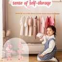 Kids Clothing Rack with Storage Box, Kids Dress Up Rack, Dance Costume Garment Rack for Hanging Clothes,Garment Rack for Hanging Clothes Organizer, Bamboo (Natural)