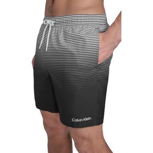 Calvin Klein Men's Volley Quick Dry Lightweight Swim Trunk (Medium, Black)