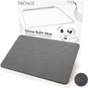 23.5 x 15 - Stone Bath Mat, Natural Diatomaceous Earth Shower Mat, Non-Slip Ultra Absorbent Fast Drying Bathroom Slip Resistant Floor Mat (Allegria, Dark Gray)