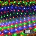 Funpeny Christmas Net Lights, 12ft x 5ft 360 LED Clear Wire Mesh Decor with 8 Modes Waterproof Connectable Xmas Decorations for Outdoor Outside Bushes Yard Lawn Patio Tree Garden Party (Multi Colored)