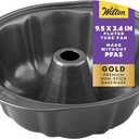 Wilton Gold Non-Stick 9.49 in Fluted Tube Cake Pan, Stainless Steel Bakeware, Made without PFAS