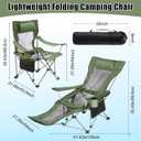 Yuntau Single Reclining Camping Chair with Removable Umbrella Folding Camp Chair for Outdoor(Green)