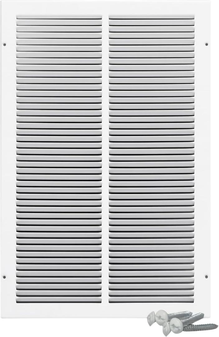 12 x 16 Inch Return Air Vent Cover, Solid Steel HVAC Grille for Wall or Ceiling, White Duct Opening, Durable Return Air Vent Cover, Airflow Ventilation Grille for Home or Office