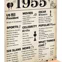 DARUNAXY 70th Birthday Party Decorations, Vintage Back in 1955 Poster Acrylic Sign with Stand 70 Year Old Party Supplies for Men& Women Vintage 1955 Table Decor 70th Anniversary Class Reunion Gifts