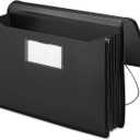 Smead Poly Wallet, Accordion File Organizer for File Folders, Legal Size, Black, 5-1/4 inch Expansion, Office Supplies, Document Organizer