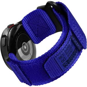 Nereides Band Compatible with Samsung Galaxy Watch 7 6 5 4 40mm 44mm/ Watch 6 4 Classic/Watch 5 Pro/Watch 3 Classic 41mm/Active 2, 20mm Nylon Replacement Sports Strap for Men Women(Electric Blue,L)