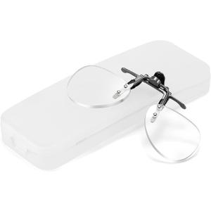 Unisex Clip-On & Flip-Up Reading Glasses - Frameless Magnifying Lenses with Blue Light Blocking (Transparent)