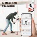 Wired Security Camera Outdoor with AI,5G/2.4G WiFi Camera for Home Security,2K&360° PTZ Camera,911 Call for AI,IP66 Waterproof,Motion Detection,US Cloud APP&TF Card,Support Alexa